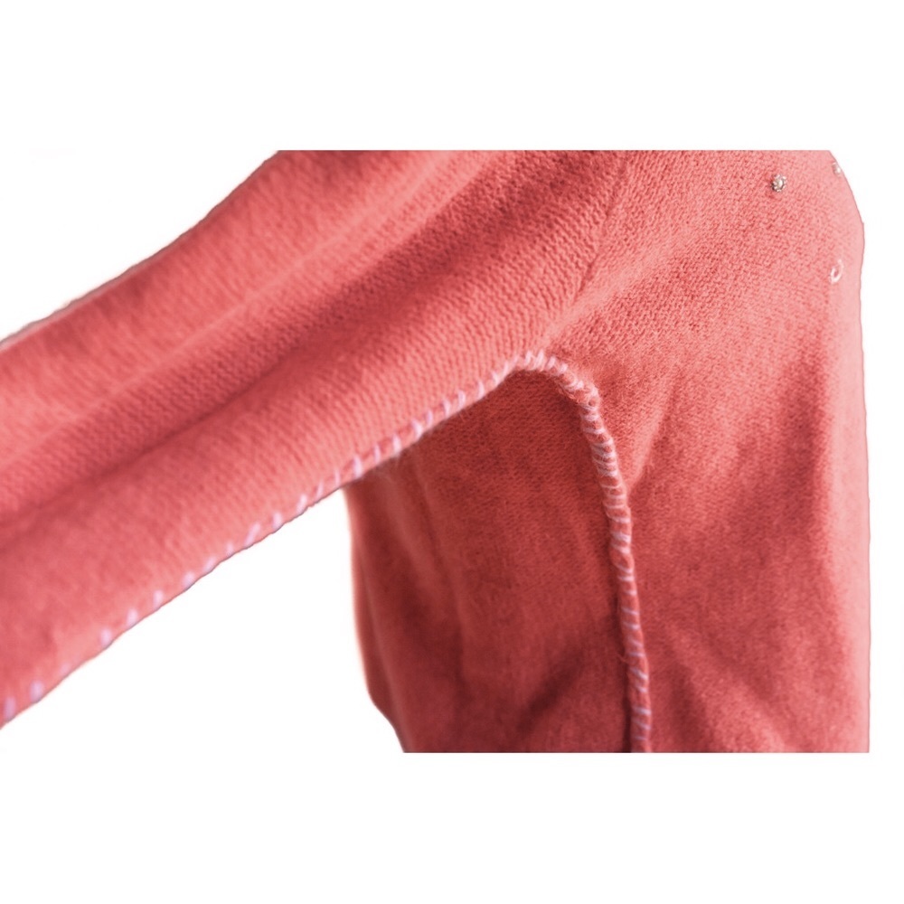 Vintage Free People Coral Wool & Angora Sweater with Beadwork Embroidery - Picture 11 of 14